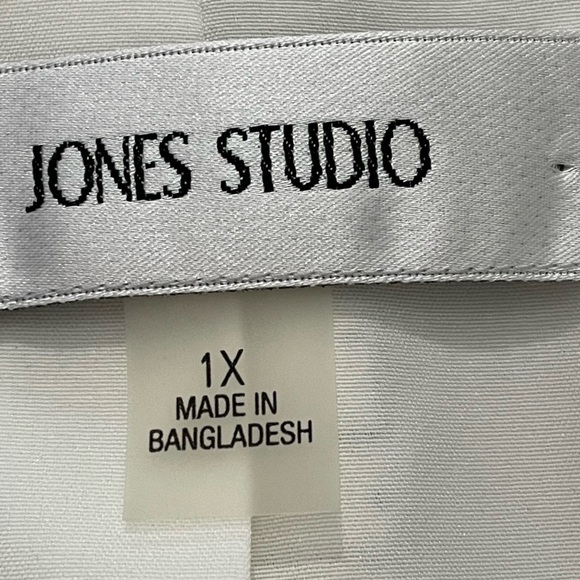 Jones Studio women’s size 1X white black striped textured suit blazer - Picture 7 of 7